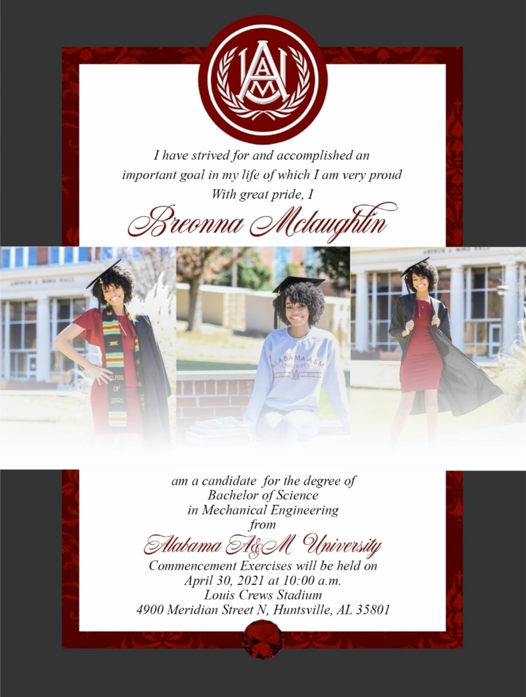 Graduation Invitation with Photos