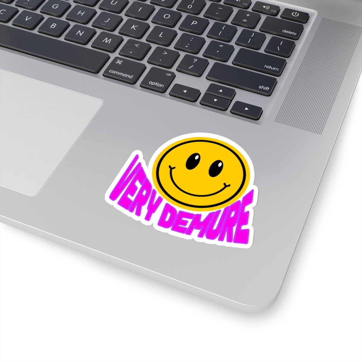 Pink very demure smiley face very cutesy Kiss-Cut Stickers