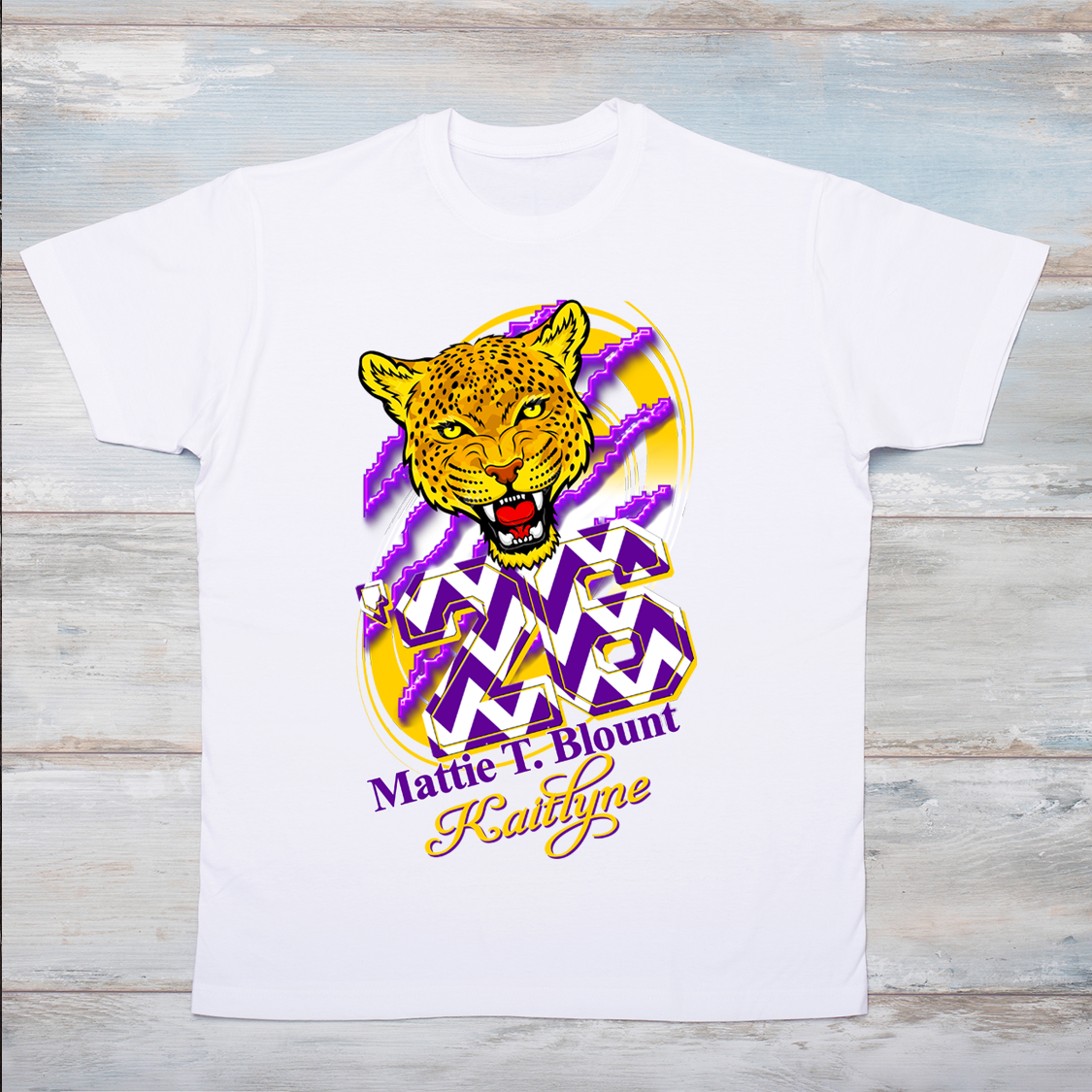 Blount Leopard T-Shirt with graduation year and name