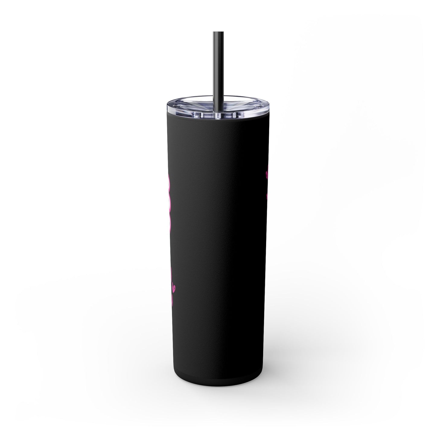 Rn love black 20oz rn grad gift Skinny Tumbler with Straw, 20oz