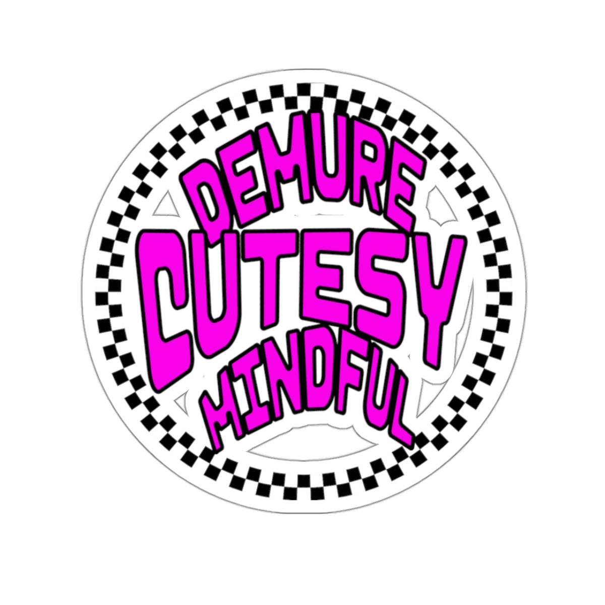 Pink very demure smiley face very cutesy Kiss-Cut Stickers