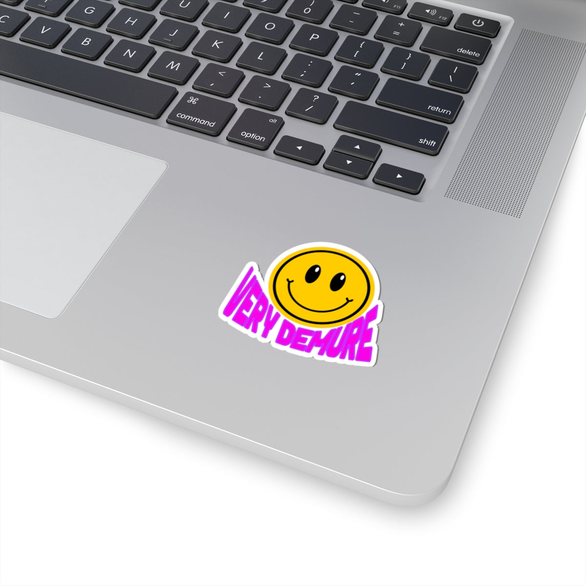 Pink very demure smiley face very cutesy Kiss-Cut Stickers