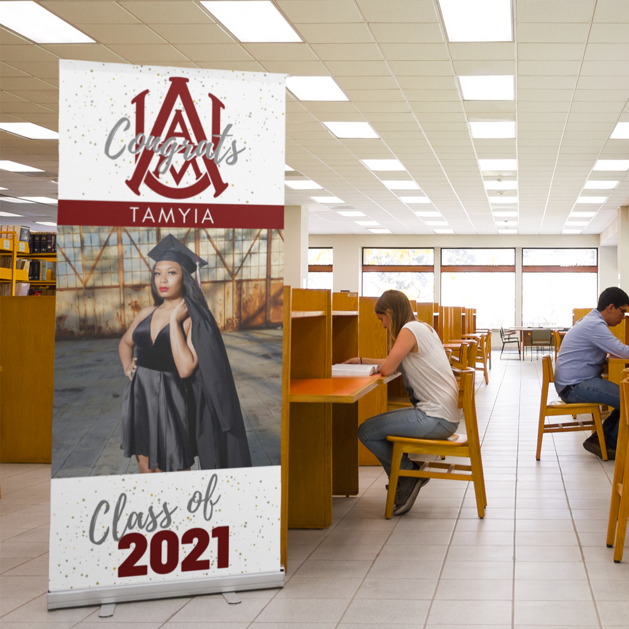 Graduate Retractable Banner -33.5" x 78.7"