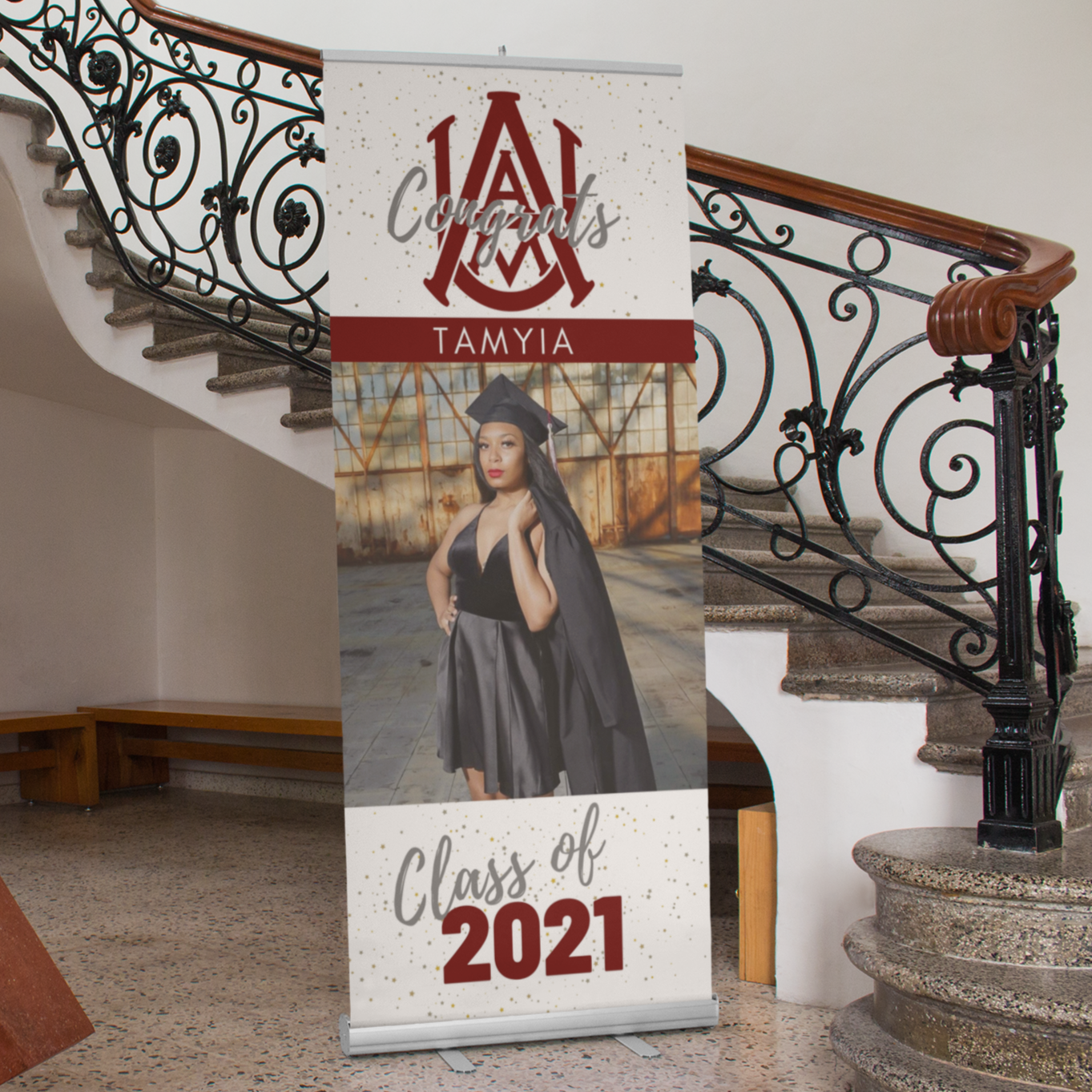 Graduate Retractable Banner -33.5" x 78.7"